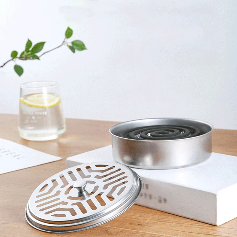 Mosquito Repellent Box Hollow Design Practical High Temperature Resistant Holder Stainless Steel Mosquito Coil Tray For Home