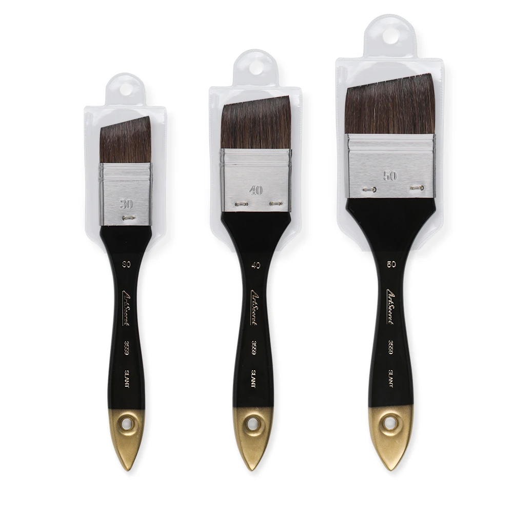 Art secret Öl Pinsel Mix Tierhaar Holzgriff Edelstahl Ferrule Schrubben Mal werkzeug für profession elle Maler 3559 – Detail 8