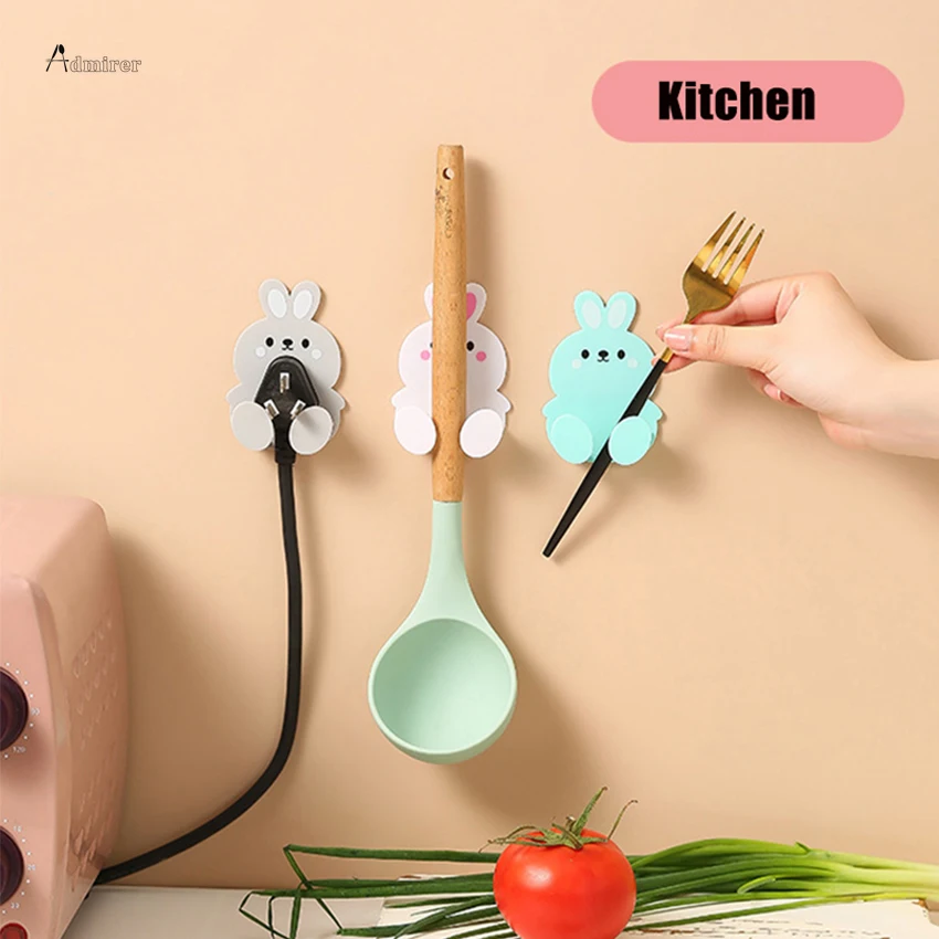 Ins Wall Plug Holder Door Key Bag Hanger Hook Wall Adhesive Kitchen Tool Organizer Rack Cellphone Charging Stand Wall Decor Hook