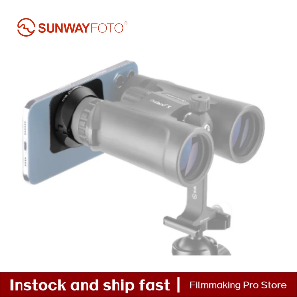 

SUNWAYFOTO Mobile Phone to Binocular Adapter Ring, 53mm Inner Diameter, 47-53mm Clamping Range
