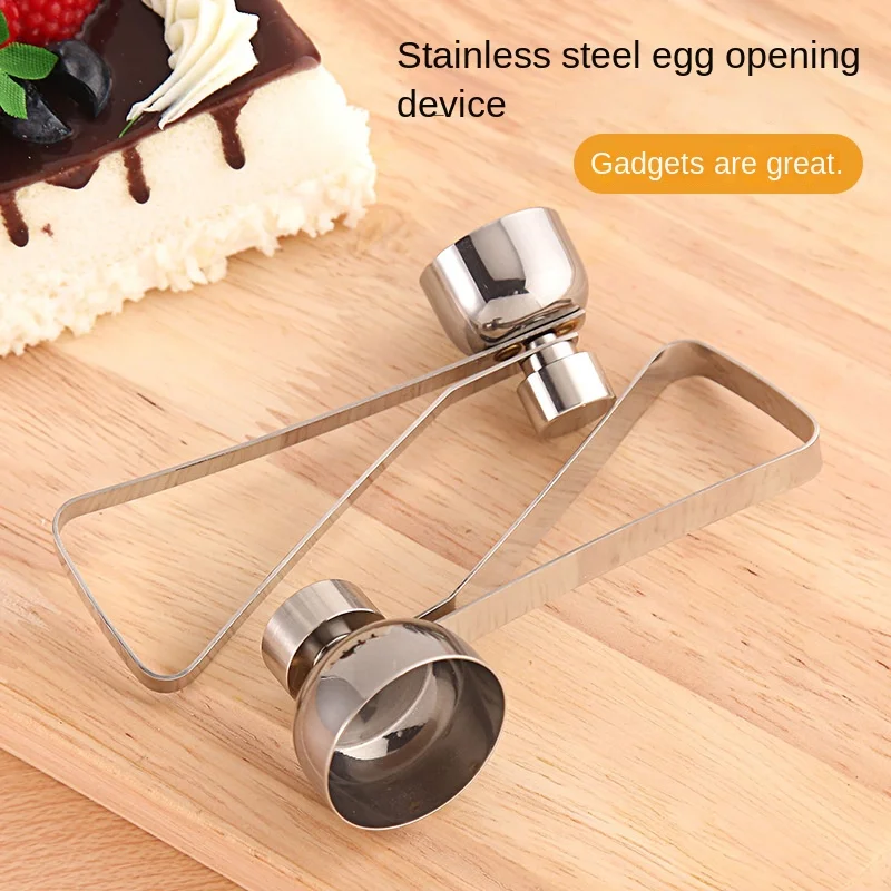 1PC 304 Stainless Steel Egg Eggshell Opener Eggshell Double Head Egg Topper Shell Opener Boiled Raw Egg Creative Kitchen Tool