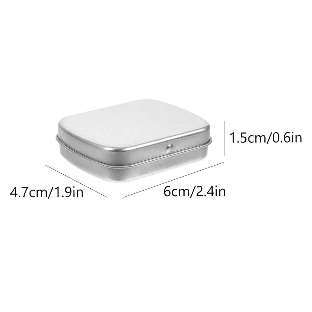 5Pcs Portable Small Metal Tin Box Mini Rectangular Nail Art Organizer Jewelry Beads Painting Supplies Candy Treats