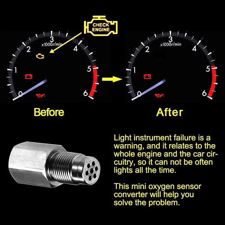 CEL Eliminator Engine Check Lamp M18 * 1.5 Oxygen O2 Sensor Adapter Catalytic Converter