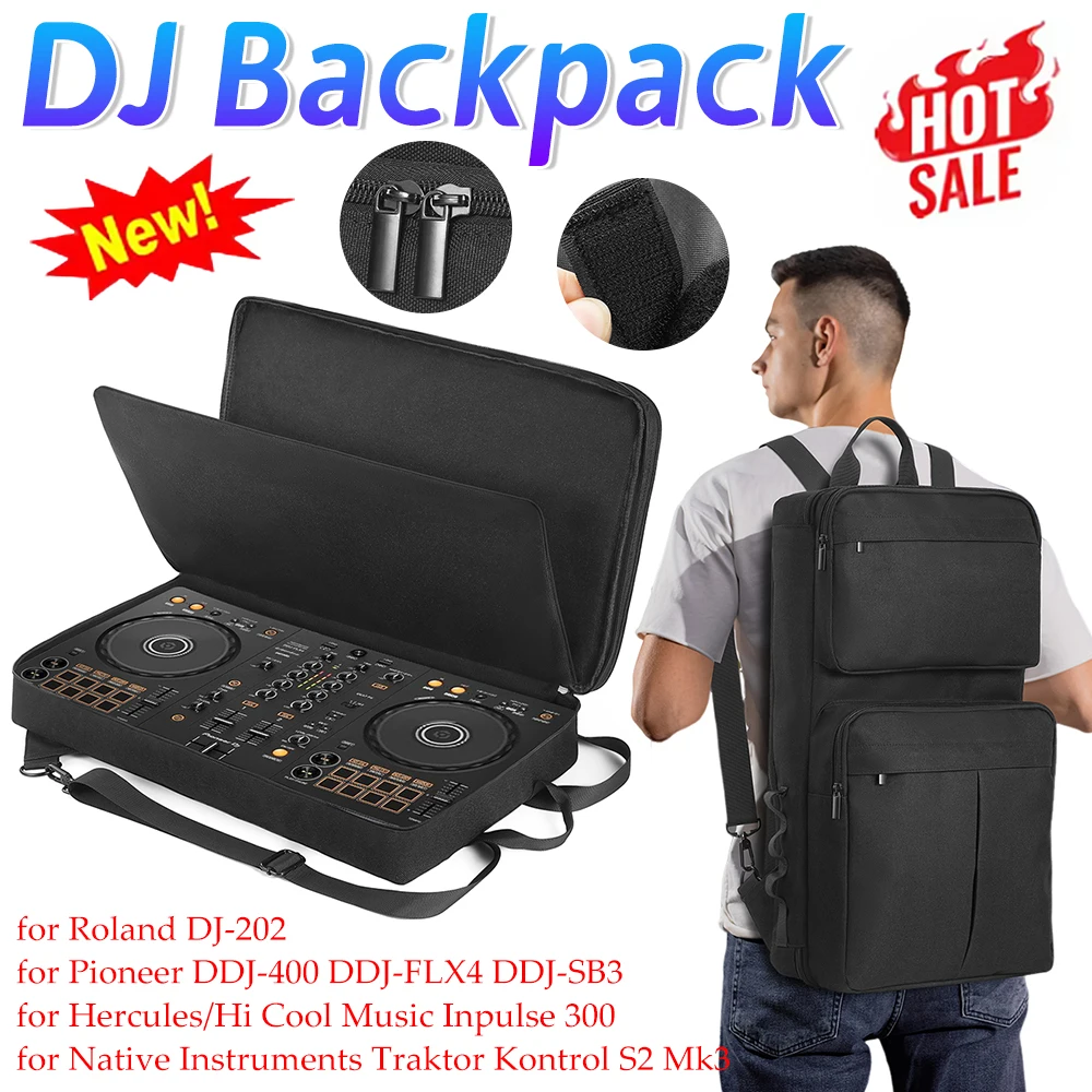 

Чехол-рюкзак для DJ-контроллеров Pioneer DDJ-400, DDJ-FLX4, Roland DJ-202 с регулируемым плечевым ремнем