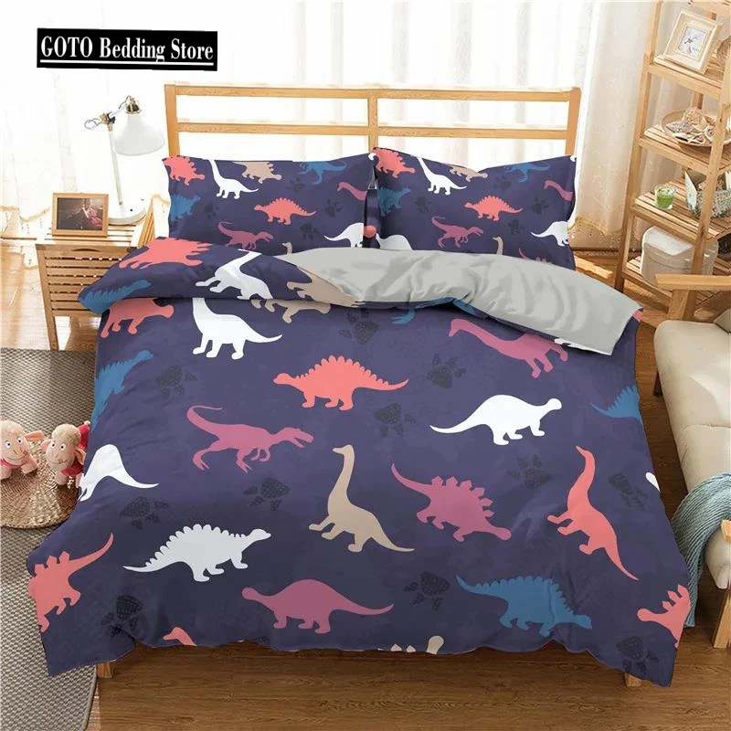 

Ropa De Cama Dinosaurs Kids Bedclothes Super Soft Comfortable Jurassic Bedding Set Quilt Cover Pillowcases Boy Bed Set 2/3pcs