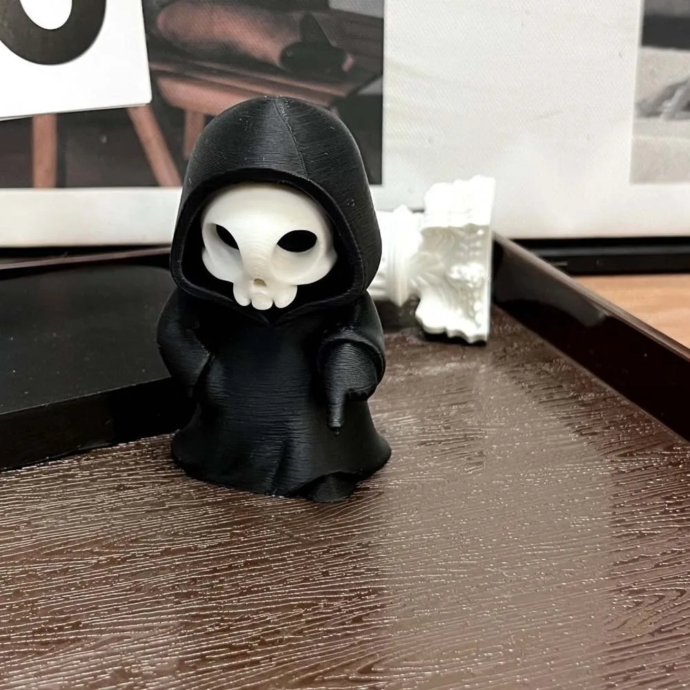 Ghost Desk Statue PLA Skeleton Figurine Cute Chibi Halloween Miniature Creative Lightweight Grim Reaper Party