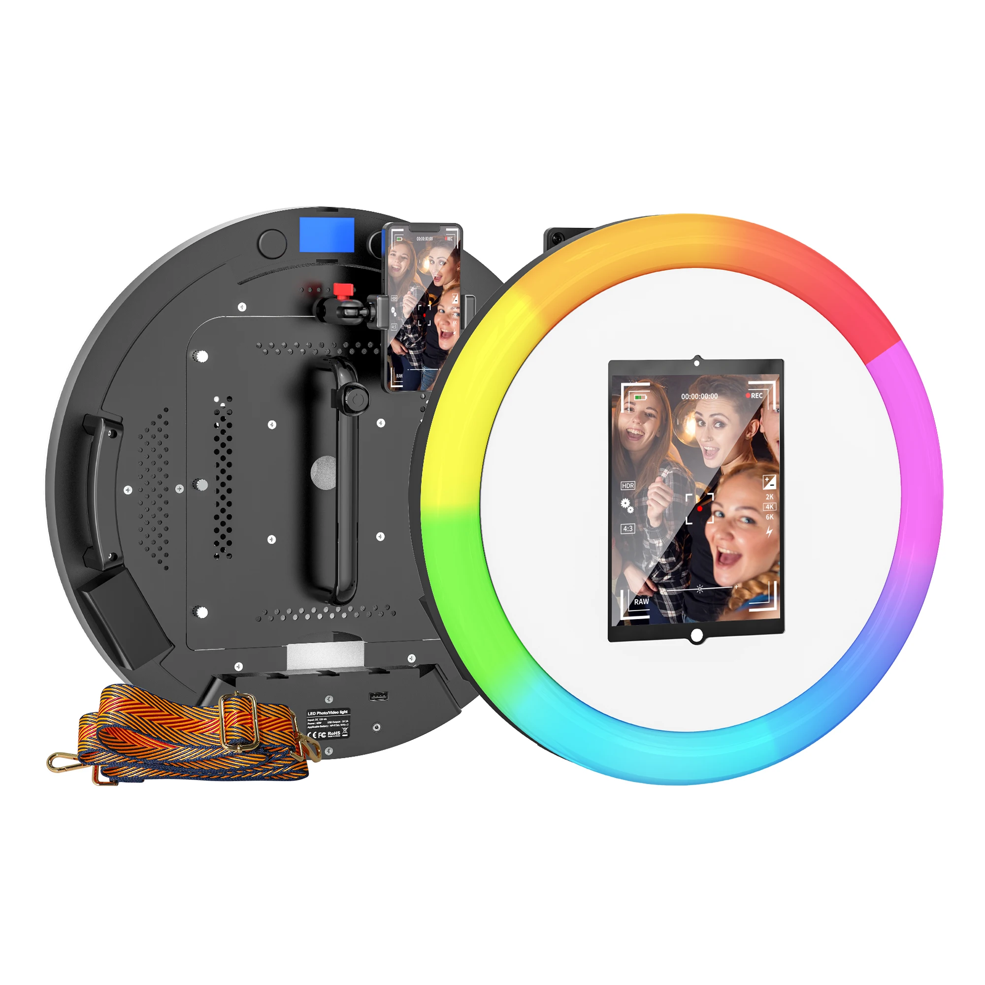 

MWE Handheld Roaming Ipad Photo Booth Dslr Rgb Ring Light Selfie Photobooth for Party Wedding With Software Remote Control