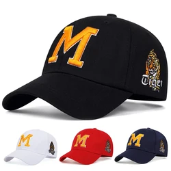 New Fashion Baseball Cap Cotton Snapback Hat Sun hat Spring Summer M Letter embroidery Dad Hats Hip Hop Tiger Caps For Men Women