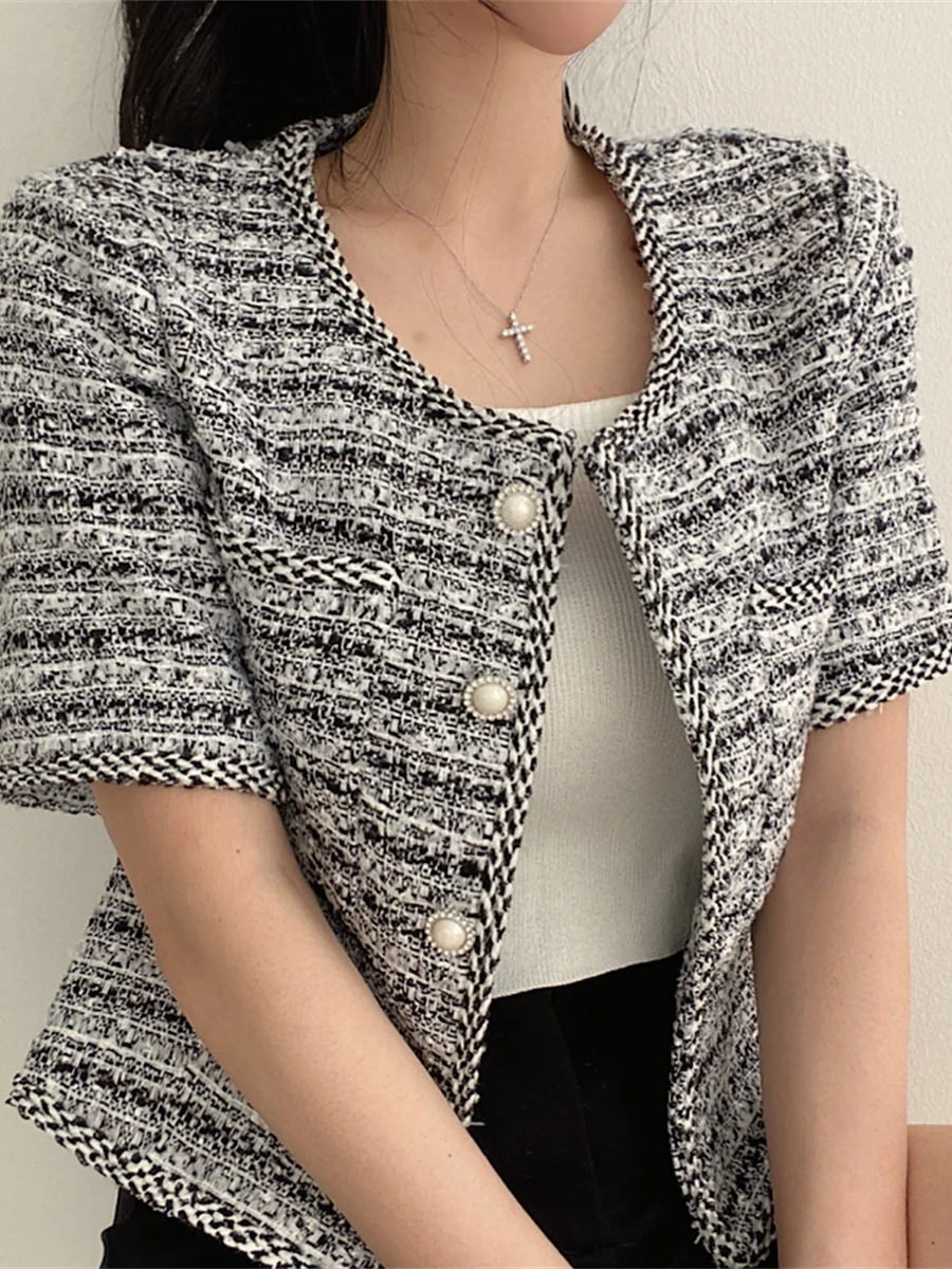 

Твидовый жакет темно-синий для девочек и женщин, зимний, с наполнителем из перьев, защита от ударов, падений и проколов, для молодежи, в стиле Ins