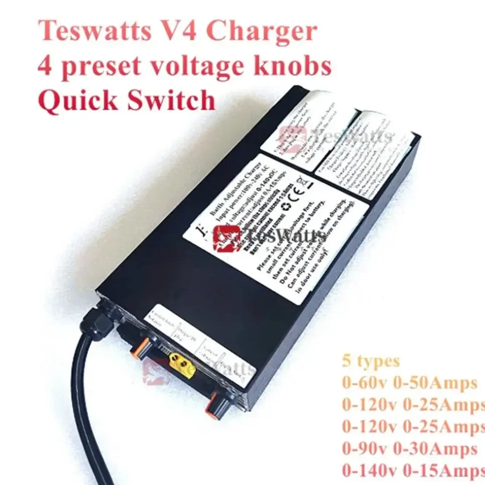 Teswatts V4 Charger 4 Preset Voltage Roger v3 One charger to rule them all – customizable 15 amp EUC / PEV charger