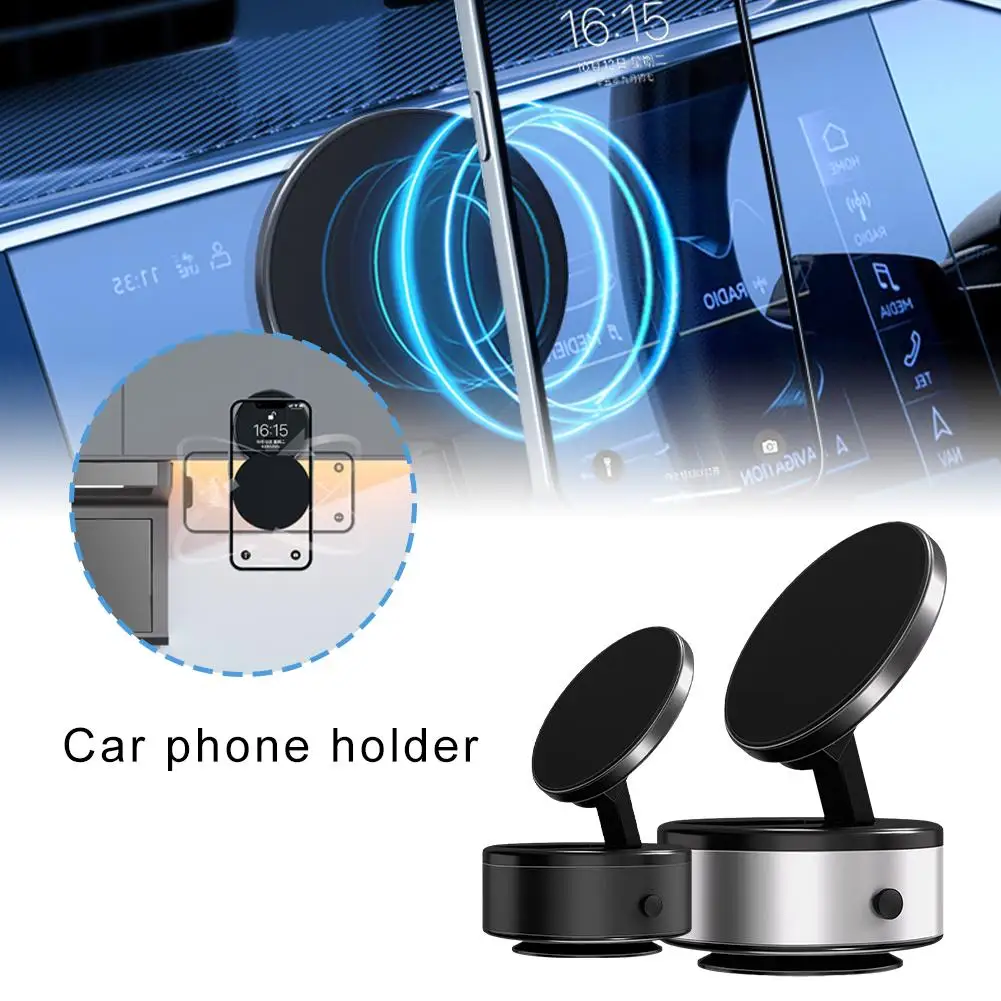 Car Mount Mobile Phone Holder Magnetic Intelligent Vacuum Adsorption Ultra Stable Suction Cup Bracket For Navigation Live B7q4