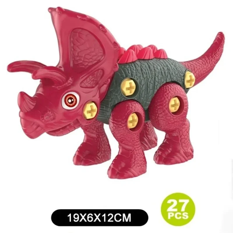 4 pz/set Bambini Montaggio Avvitare Dadi Dinosauri Giocattoli Modello FAI DA TE Jurassic Dinosauri Giocattoli Primi Strumenti Educativi Regali Per Bambini