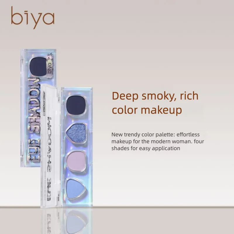 

Biya Cyberpunk Four-Color Matte Pearlescent Fine Glitter American Style Hot Girl Sassy Sister Smoky Eyeshadow Palette