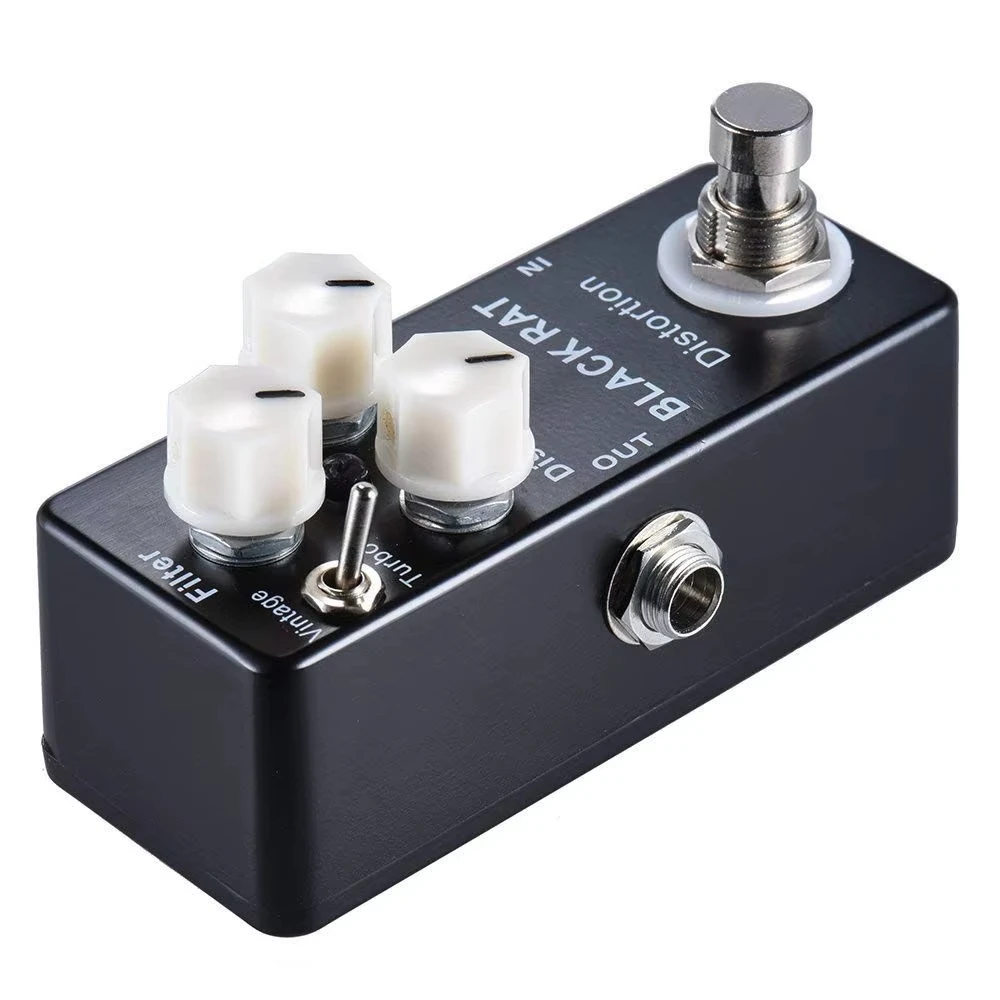 Mosky Black Rat Mini Distortion Guitar Pedal True Bypass Switch Adjustable Tone Gain Volume LED Indicator