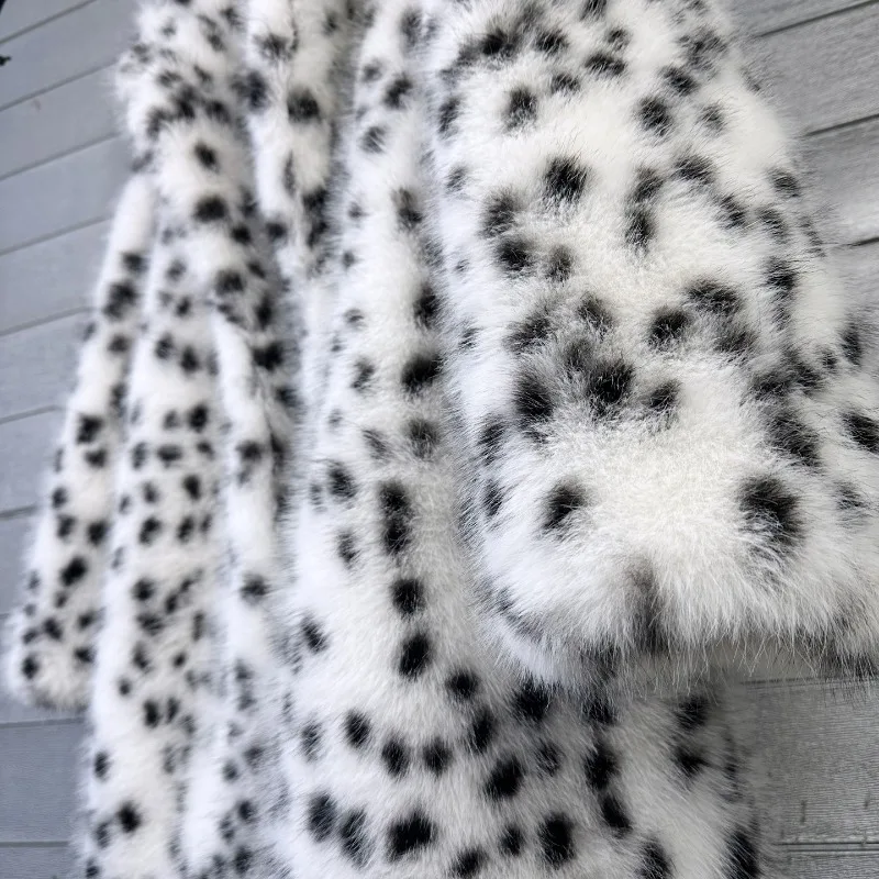 معطف فرو مطبوع عليه الفهد لعام 2026 معطف نسائي طويل X من فرو الثعلب الصناعي للخريف والشتاء ملابس خارجية سميكة سترات فضفاضة للسيدات #5