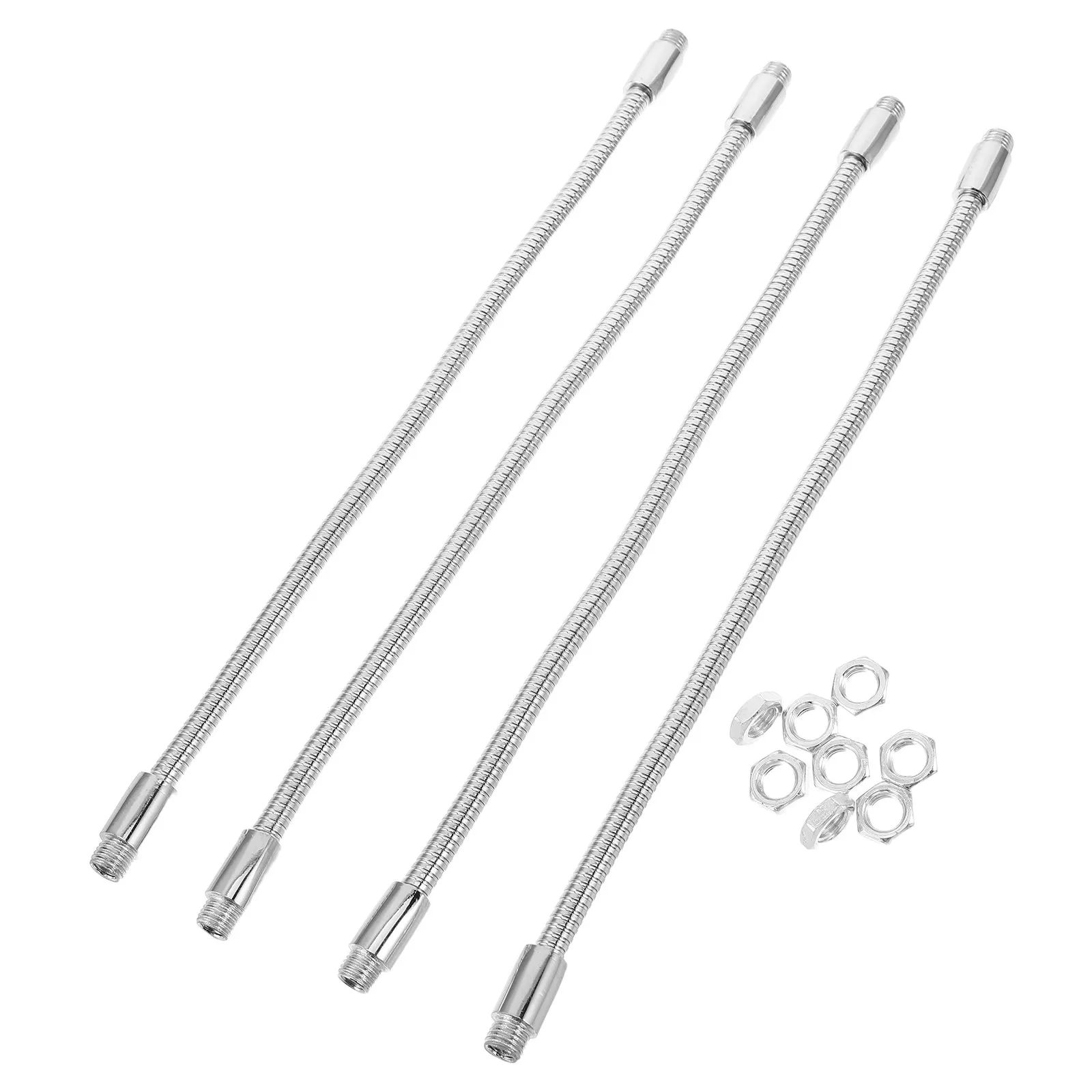 4Pcs Mic Stand Gooseneck Extension Tube 6x250mm Flexible Metal Arm M8 Male to Male for Streaming Podcasting Live Broadcast