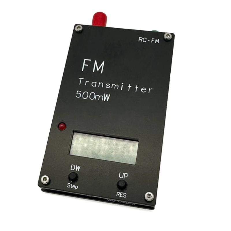 FM Transmitter Stereo Input 500Mw FM Transmitter Type C Port For Parking Lot Black Plastic