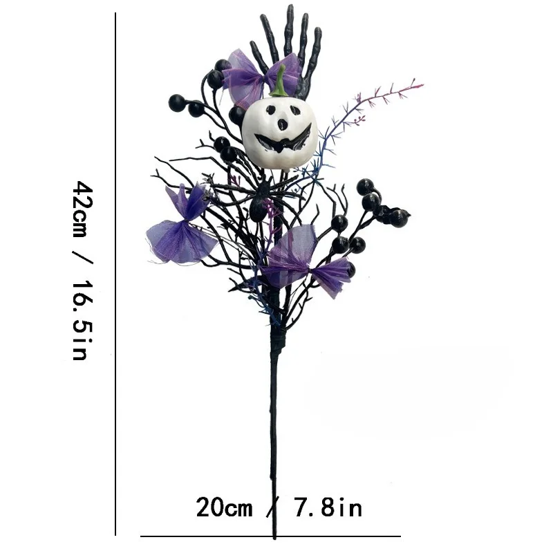 1/3 قطعة فرع زهرة اليقطين الرعب الأسود الجديد للهالوين-مثالية لزينة الهالوين، وزخارف حفلات مهرجان الأشباح