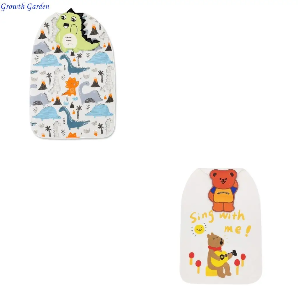 

Breathable Baby Sweat Towel Adorable Cartoon Print Oversized Design for Daycare E65D