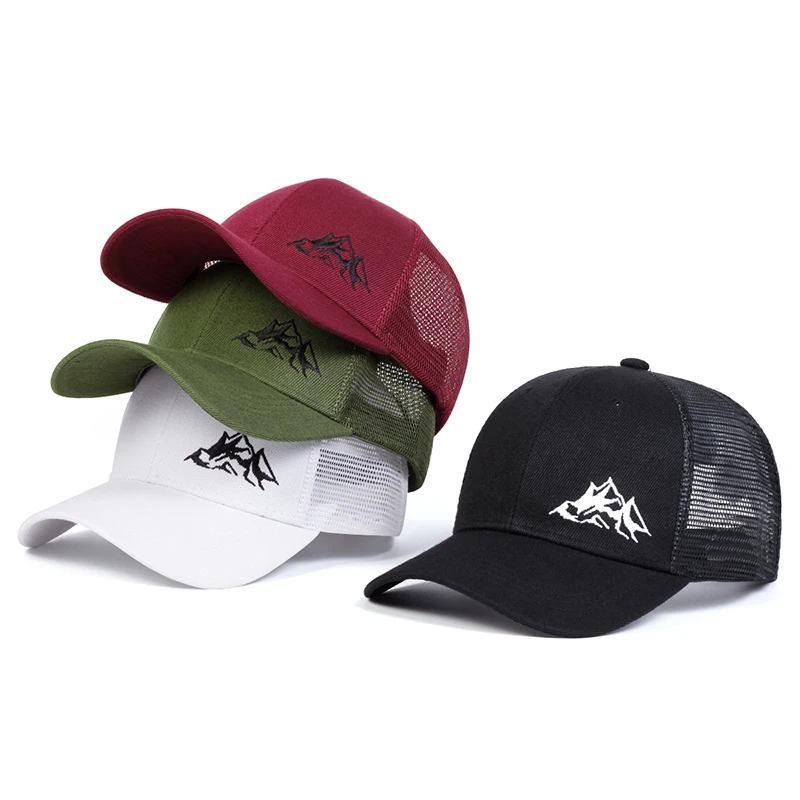 قبعات شبكة بيسبول مطرزة للجنسين في الجبال ، قبعات كاجوال قابلة للتعديل في الهواء الطلق للربيع والصيف ، قبعة واقية من الشمس #1