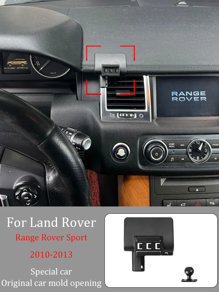 Car Phone Holder For Land Rover Ragnge Rover Sport 2010-2013 Wireless Charger Automatic Clamping 360° Rotating Bracket