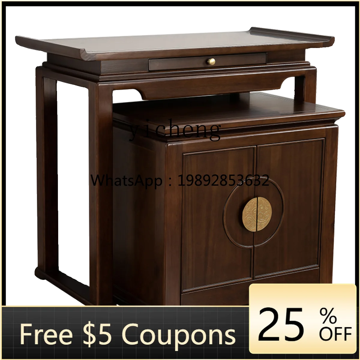 

YFY New Chinese-style solid wood table Guan Gong incense case Household entrance Simple Shentai case living room decoration
