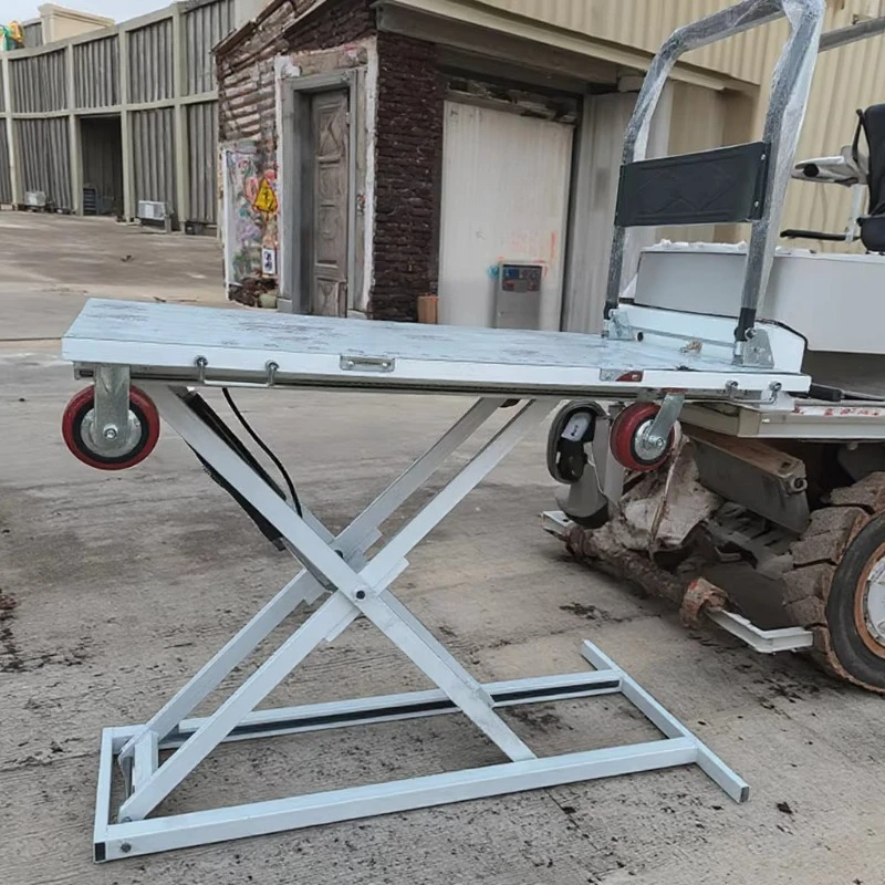 New electric pallet truck portable car hydraulic scissors lifting trolley retail restaurant mechanical maintenance