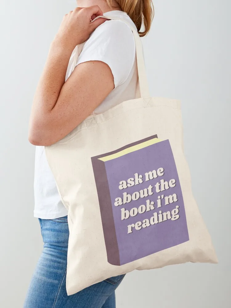 

Ask me about the book I'm reading Tote Bag bags for women hand bags tote bag woman large tote bag