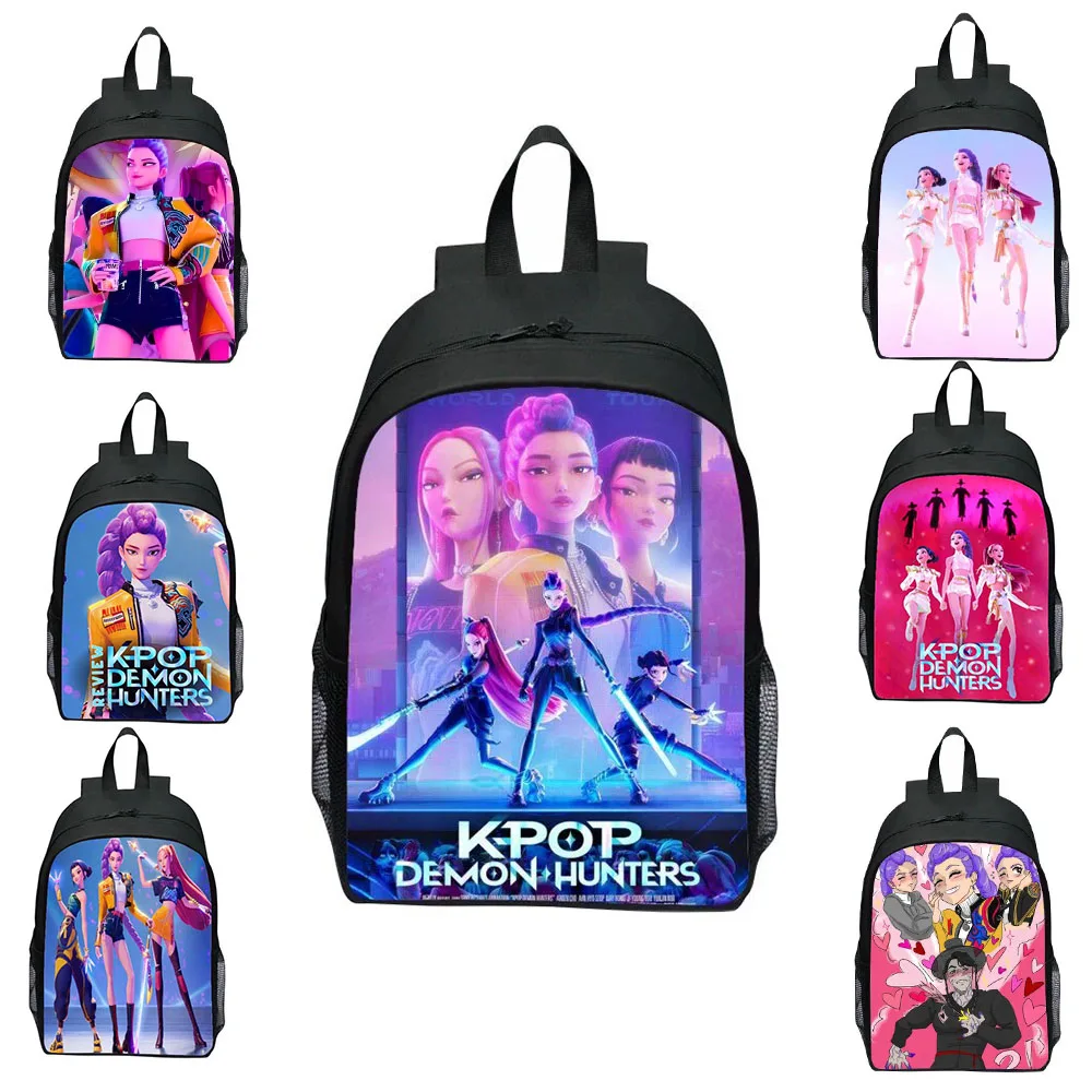 Kpop Demon Hunters Zaino Huntrix K-pop Demon Hunters Rumi Mira Zoey Zaino Astuccio Borsa da scuola Mochila Set Astuccio
