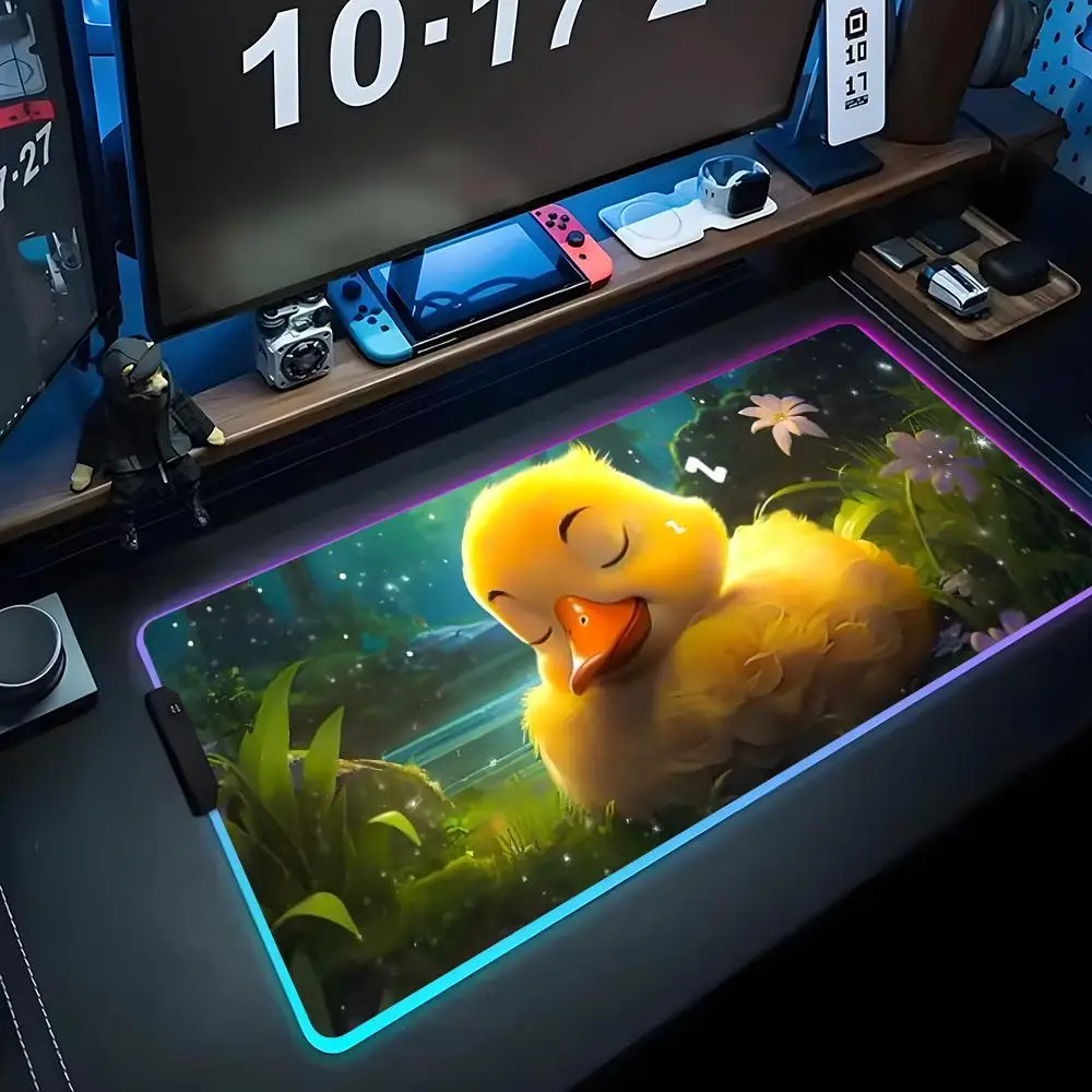 

Аниме-коврик для мыши с RGB-подсветкой, большой игровой коврик для мыши, светящийся коврик для ПК, настольный коврик с LED-подсветкой, большой коврик для клавиатуры, настольный коврик с подсветкой