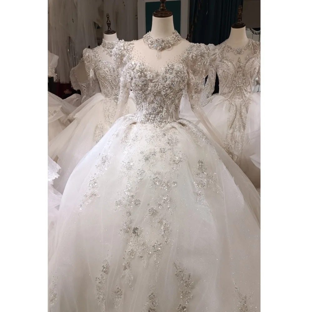 Coleção verde personalizada estilos bonitos populares vestidos de casamento brilhos e contas cristais vestidos de noiva novia