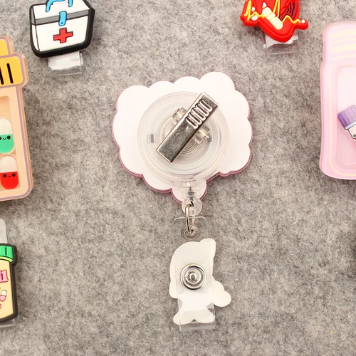 Imagen 2 del producto Carrete de insignia de estilo médico creativo móvil internamente, soporte de identificación para enfermera y Doctor, accesorio retráctil para tarjetas de nombre para niña y niño