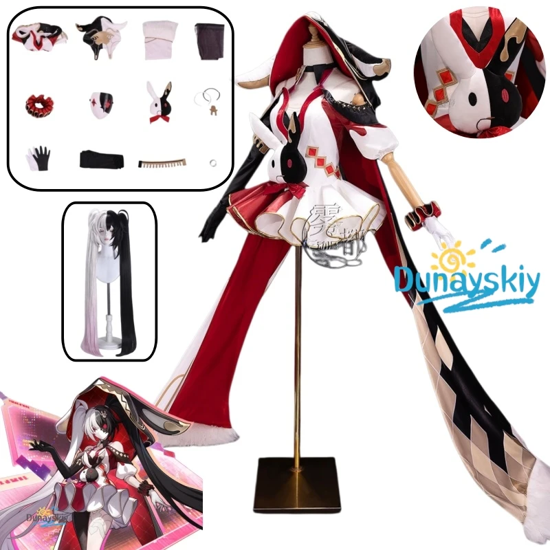 

Sparkle Cosplay Wig Dress Cloak Mask Set Honkai Star Rail Halloween Carnival Party Costume for Women