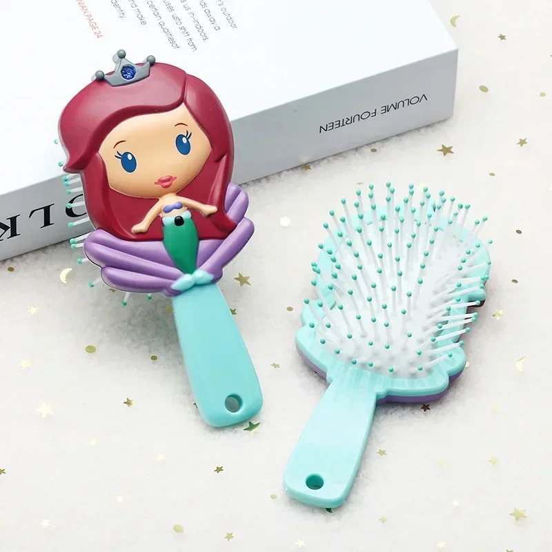 1pc Mermaid Combs for Kids Cute Air Cushion Massage Comb for Girls ChildrenCartoon Rabbit Dress Up Make Upshair Care Gifts Green