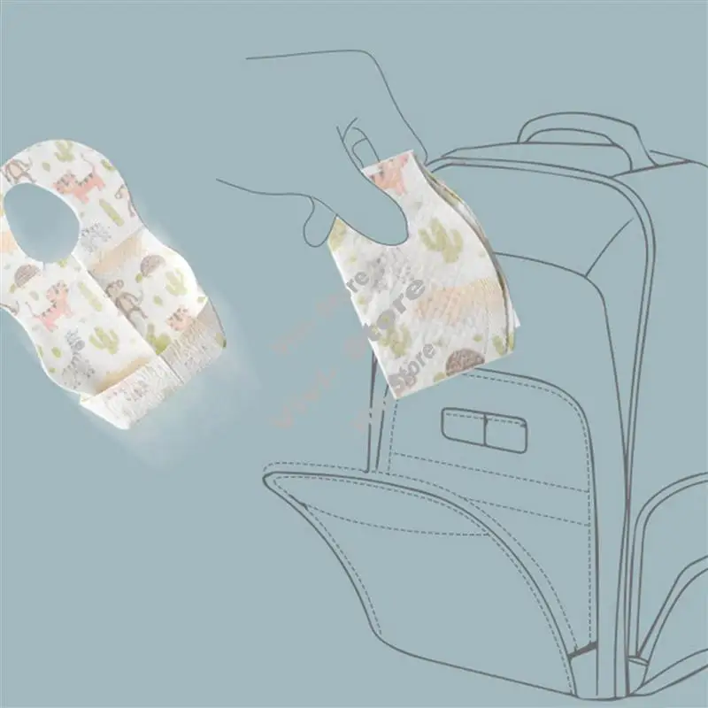 

30 Pcs Baby Disposable Bibs Non-Woven Fabric Baby Toddler Bibs Feeding Saliva Apron Paper Bibs Portable Bibs