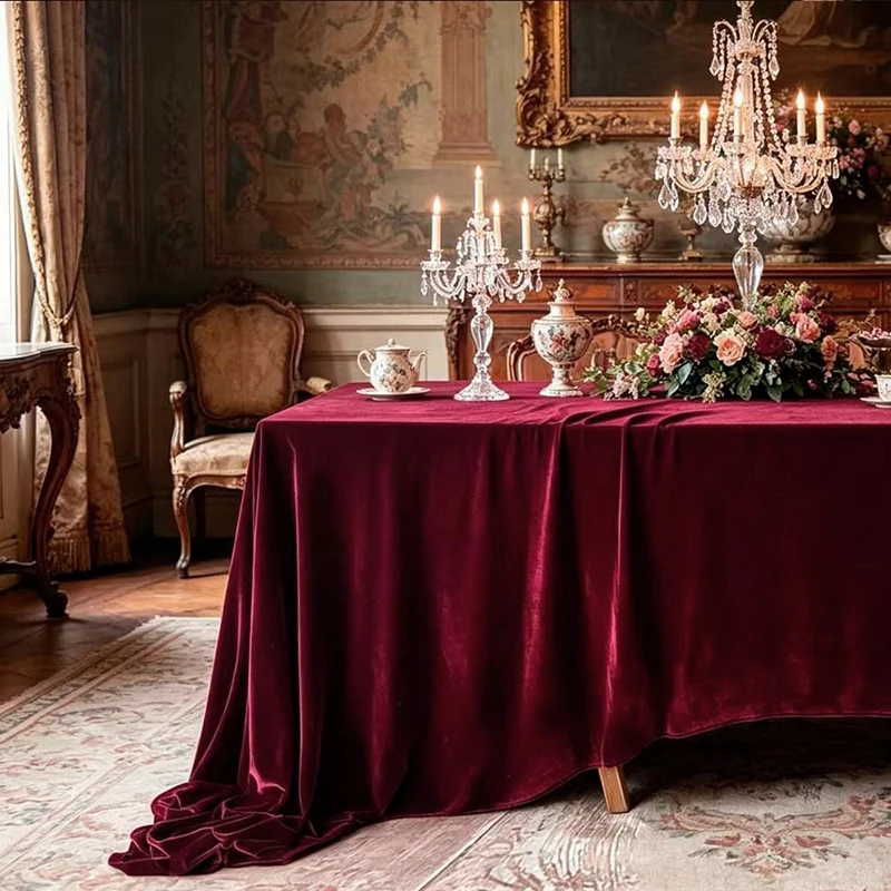 Velvet Tablecloth Luxurious Elegant Rectangle Table Covers for Wedding Baby Showers Kitchen Dining Banquet Christmas Decorations