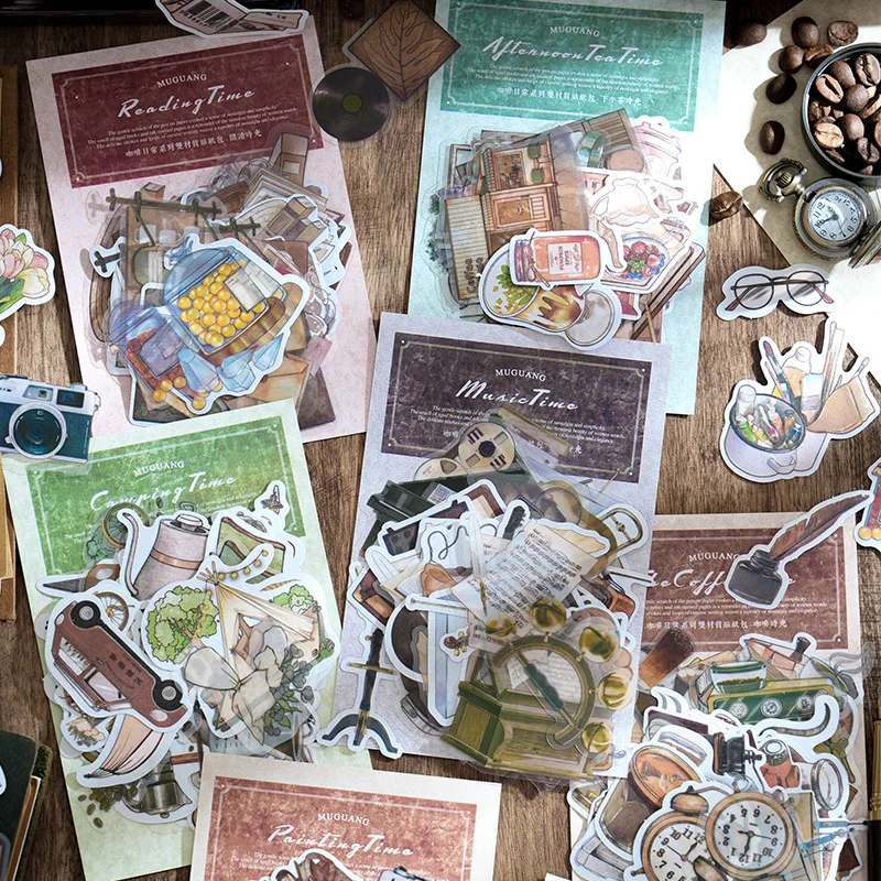 50pcs/1lot kawaii Stationery Sticker Coffee Daily junk journal Decorative Scrapbooking DIY Craft Sticker
