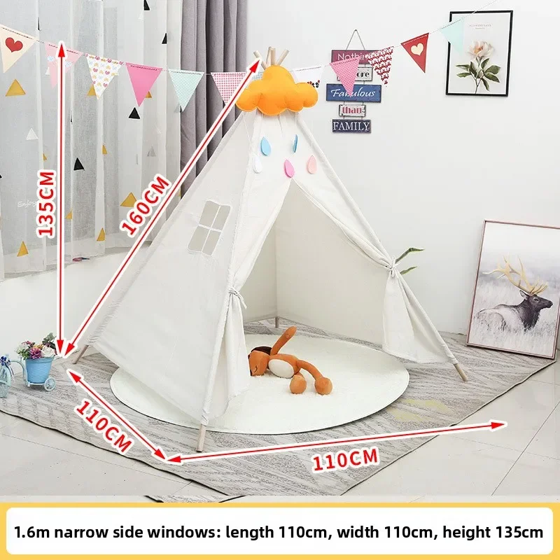 Indian Teepee Play Tent Indoor Castle Princess Room Photo Props Hand Drawn Tent Indoor Children's Tent Game House Children Tent