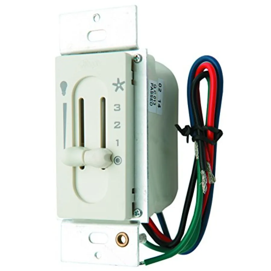 

Dual Slide Ceiling Fan Wall Control Switch - for and Casablanca Fans 3 Speed Control Full Range Light Dimmer Indoor Wall Switch