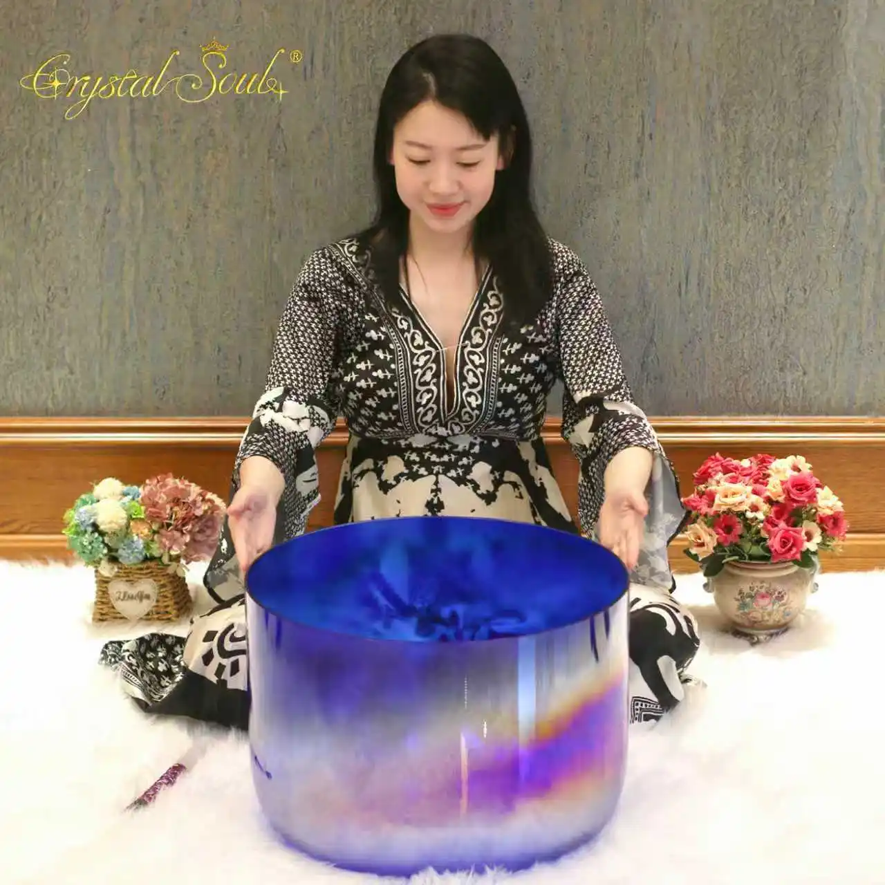 Crystal Soul 2026 Customization supported 18 Inch High-quality Cosmic purple Aurora Crystal Singing Bowl