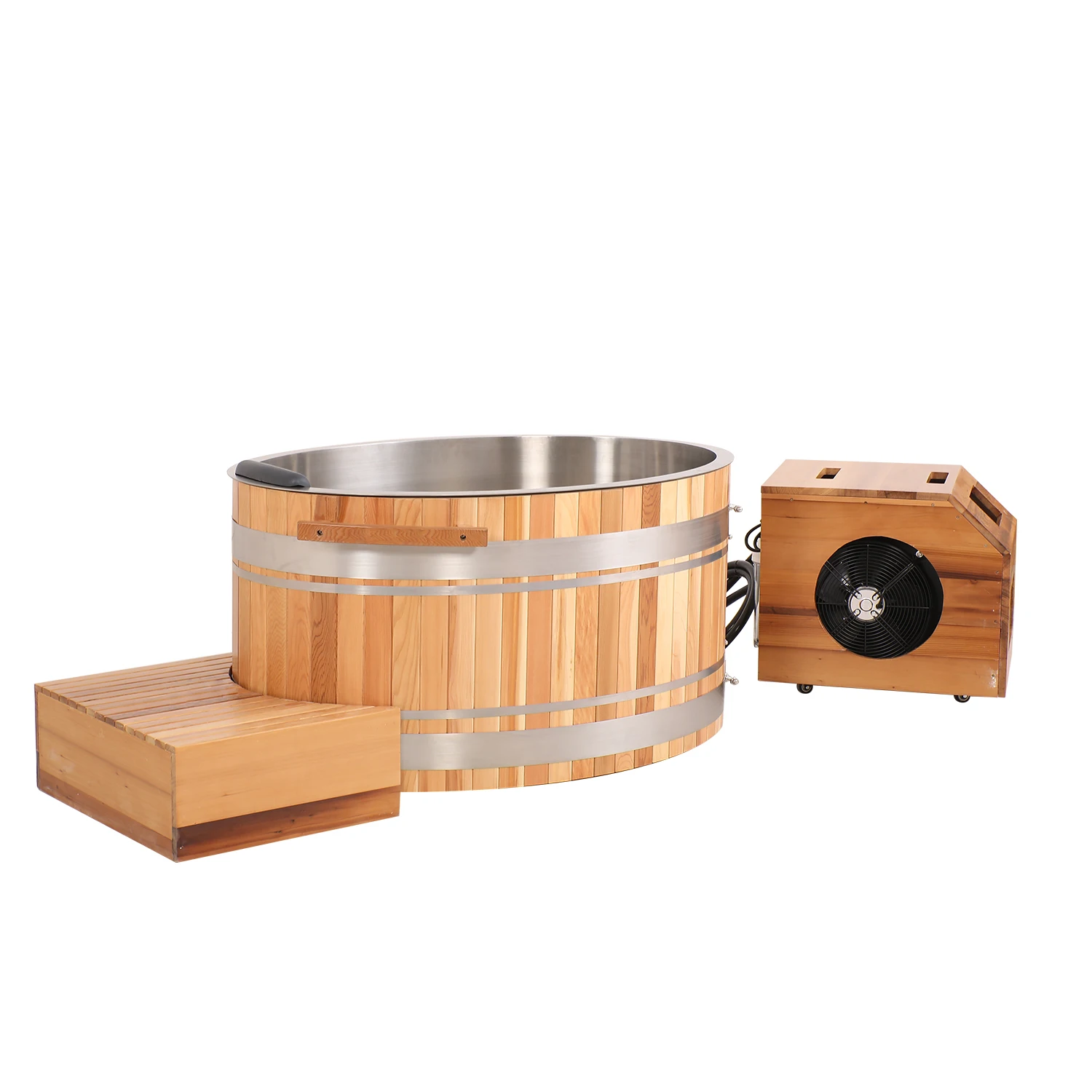 Luxury Ice Bath Spa Cedar Wooden Barrel Cold Plunge Ice Bath with 2hp Chiller and Heater