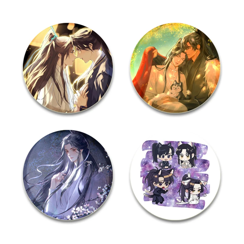 The Husky and His White Cat Shizun Erha He Ta De Bai Mao Shizun Brooches Chu Wanning Mo Ran Cartoon Badge Mo Weiyu Anime Pins