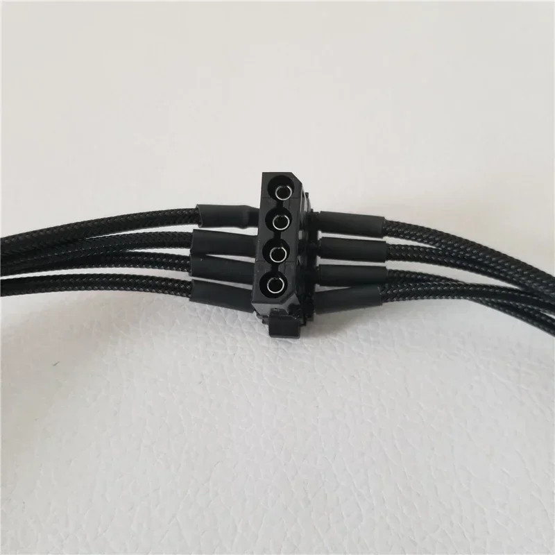 D 포트 대형 4 핀 PC IDE 전원 익스텐션 케이블, 1-3 90 도 어댑터, 수-암 전체 구리 18AWG 블랙 40cm