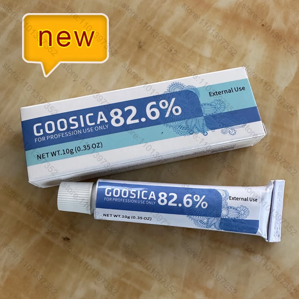 

New 82.6% GOOSICA Tattoo Cream Befor for Piercing Semi Permanent Makeup Eyebrow Lip Body Tattoo Care Cream 10g