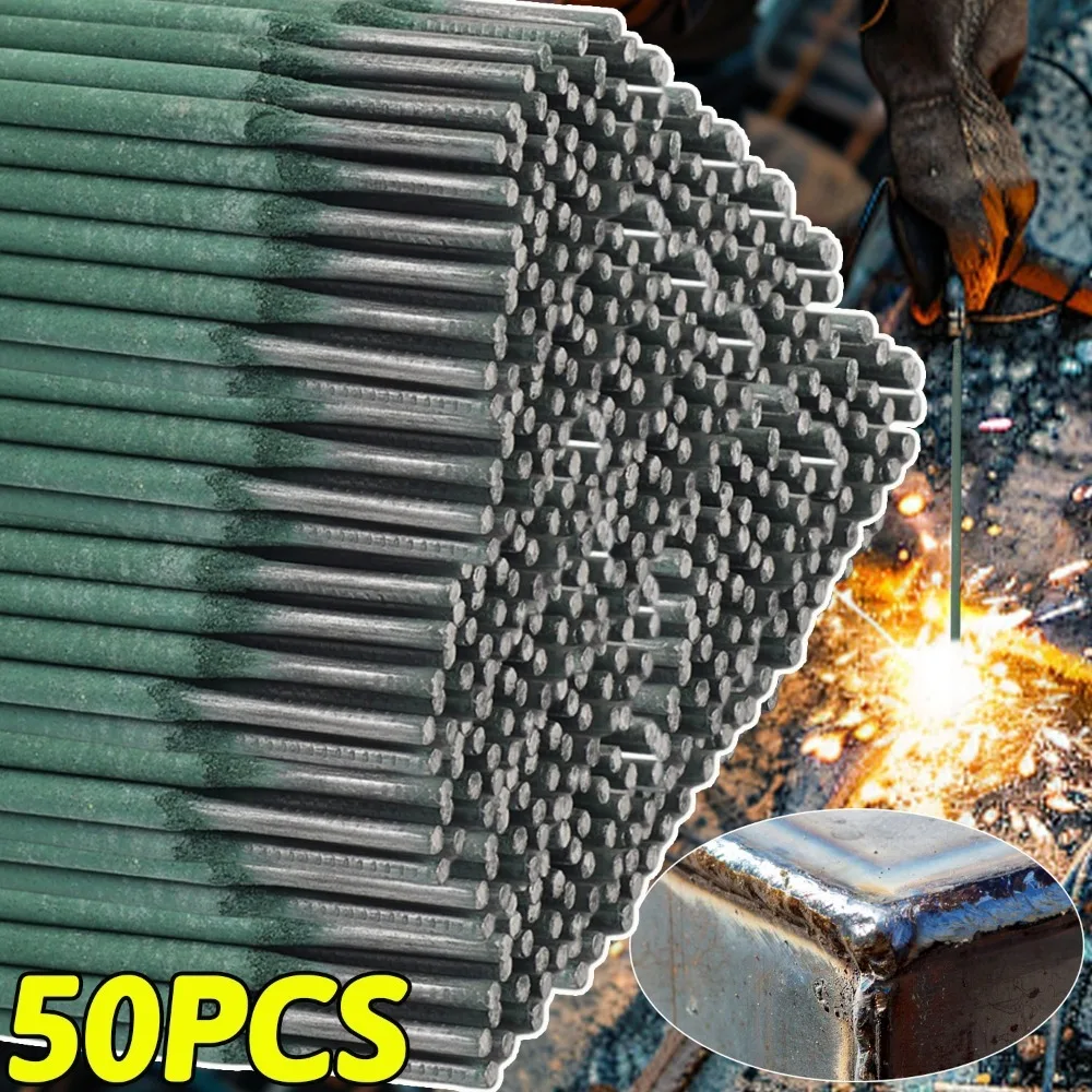 

50/10PCS Carbon Steel Welding Rods Green Electric Welding Solder Low Melting Point Coated Electrodes Solder Universal Weld Stick