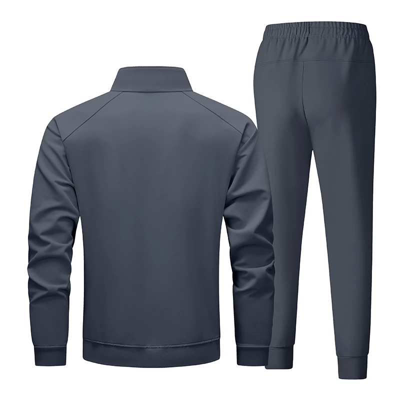 Men's Spring Autumn Track Suit 2 Piece Set Stand Collar Jacket with Pants Casual Sports Running Outfit Matching Athletic Wear view 2