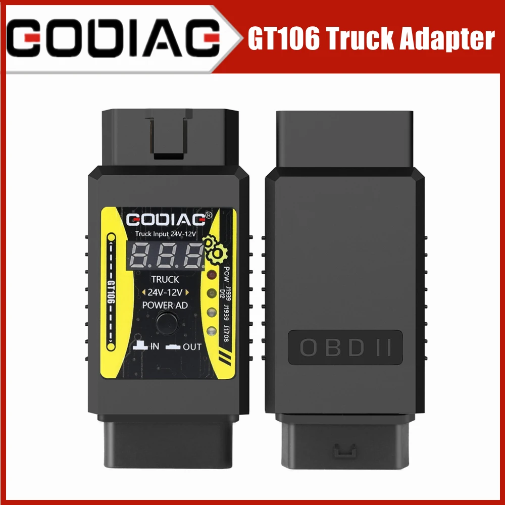 

Godiag GT106 24V to 12V Truck Adapter for X431 Heavy Duty Converter Car Diagnosis Adapter Cable for X431 Easydiag 3.0