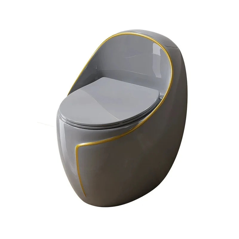 Color egg-shaped household toilet toilet small apartment bathroom siphon large diameter bathroom e-commerce