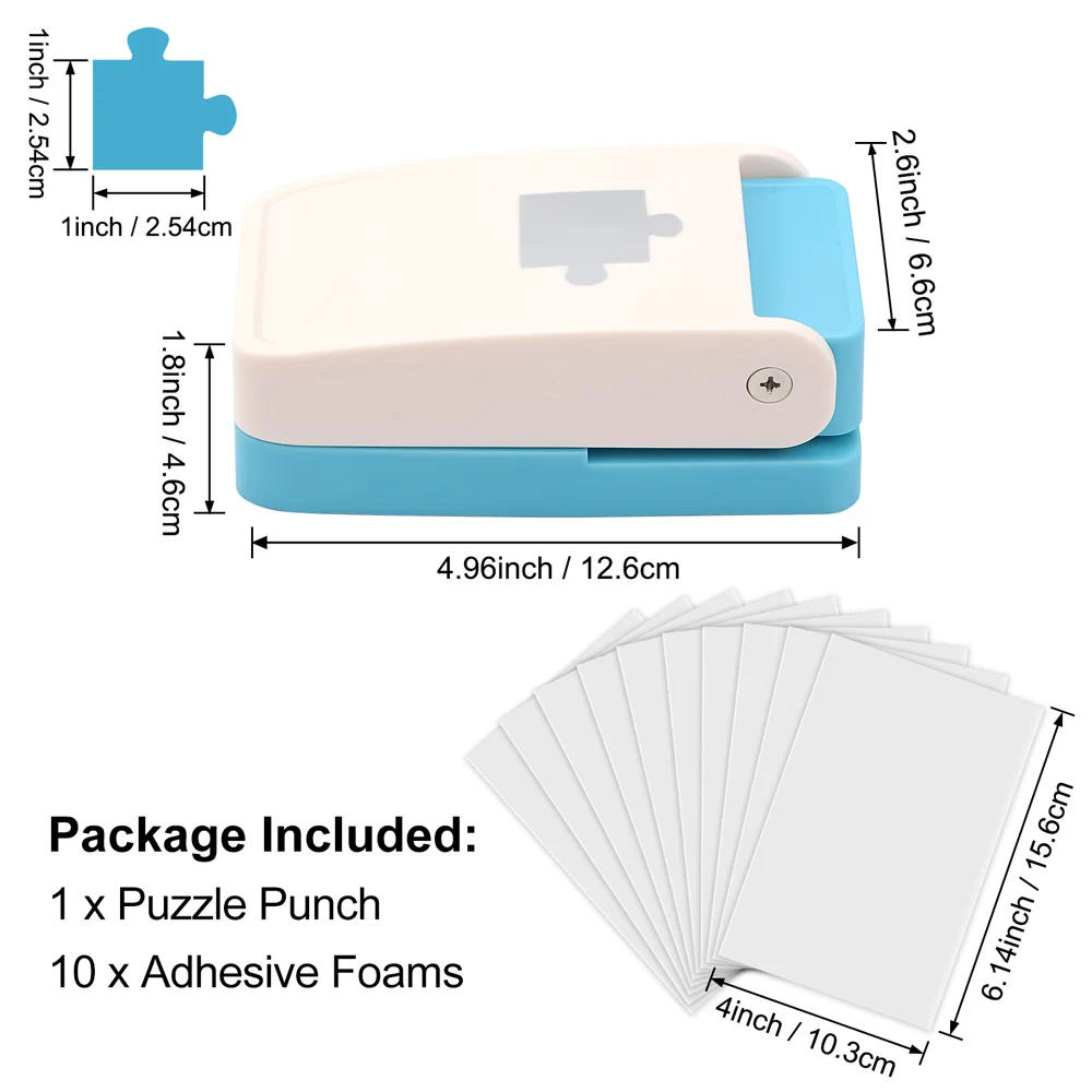 Puzzle Maker Punch with 10 Adhesive Foam Sheets, Easy-to-Use Jigsaw Puncher for 4x6 Photos, Portable Puzzle Cutting Machine