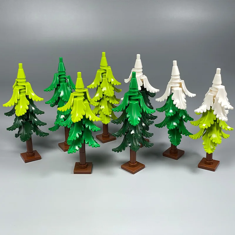 Blocchi da costruzione fai-da-te con palme e pino delle nevi – Mattoni per scene tropicali e palme invernali, compatibili con Lego, divertenti giocattoli creativi